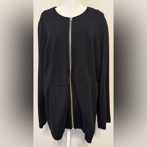 J. Jill Black Zippered Lined Jacket (NWOT) - Size 2X